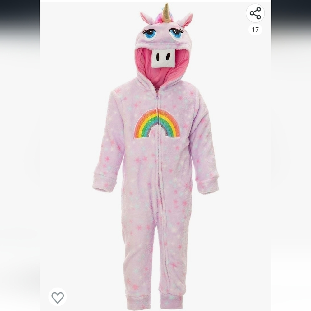Funstuff Animals Unicorn Fleece Zip Up Cosplay Fur Costume Size 3-6 Months